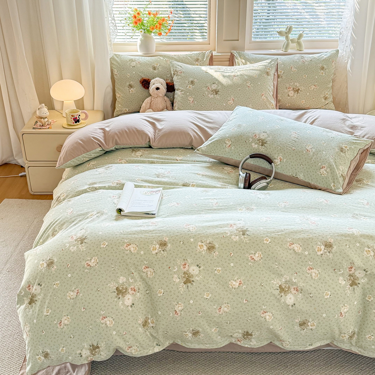 91家纺网 家纺一手货源 找家纺 铭浩家纺 2026春夏新款A类古法水洗云朵四件套 泊莎莉