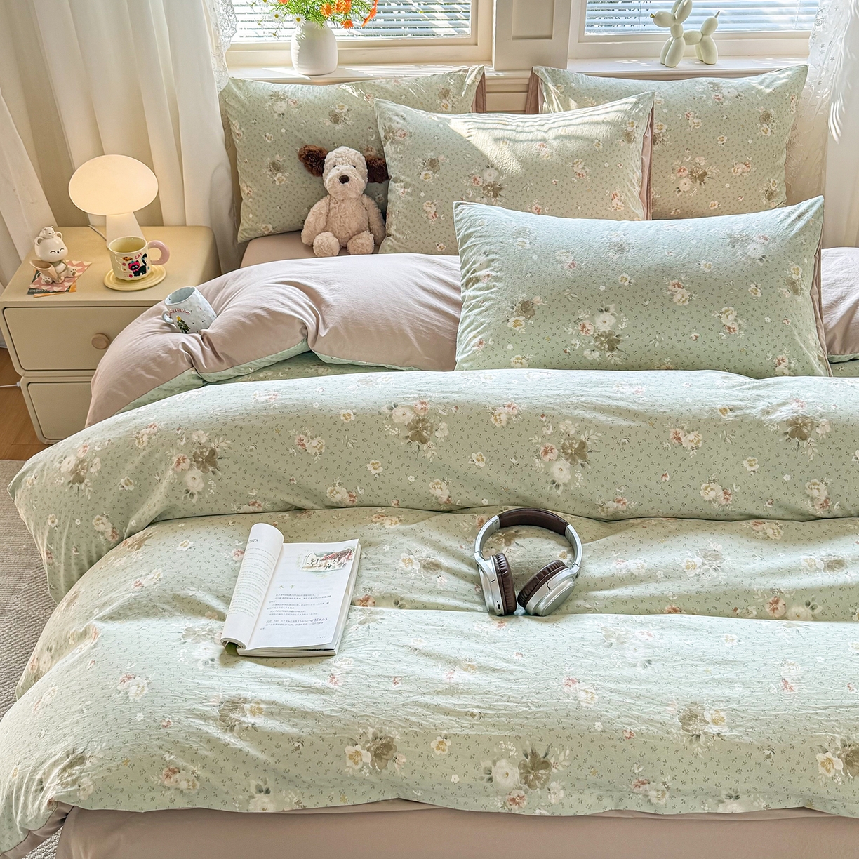 91家纺网 家纺一手货源 找家纺 铭浩家纺 2026春夏新款A类古法水洗云朵四件套 泊莎莉