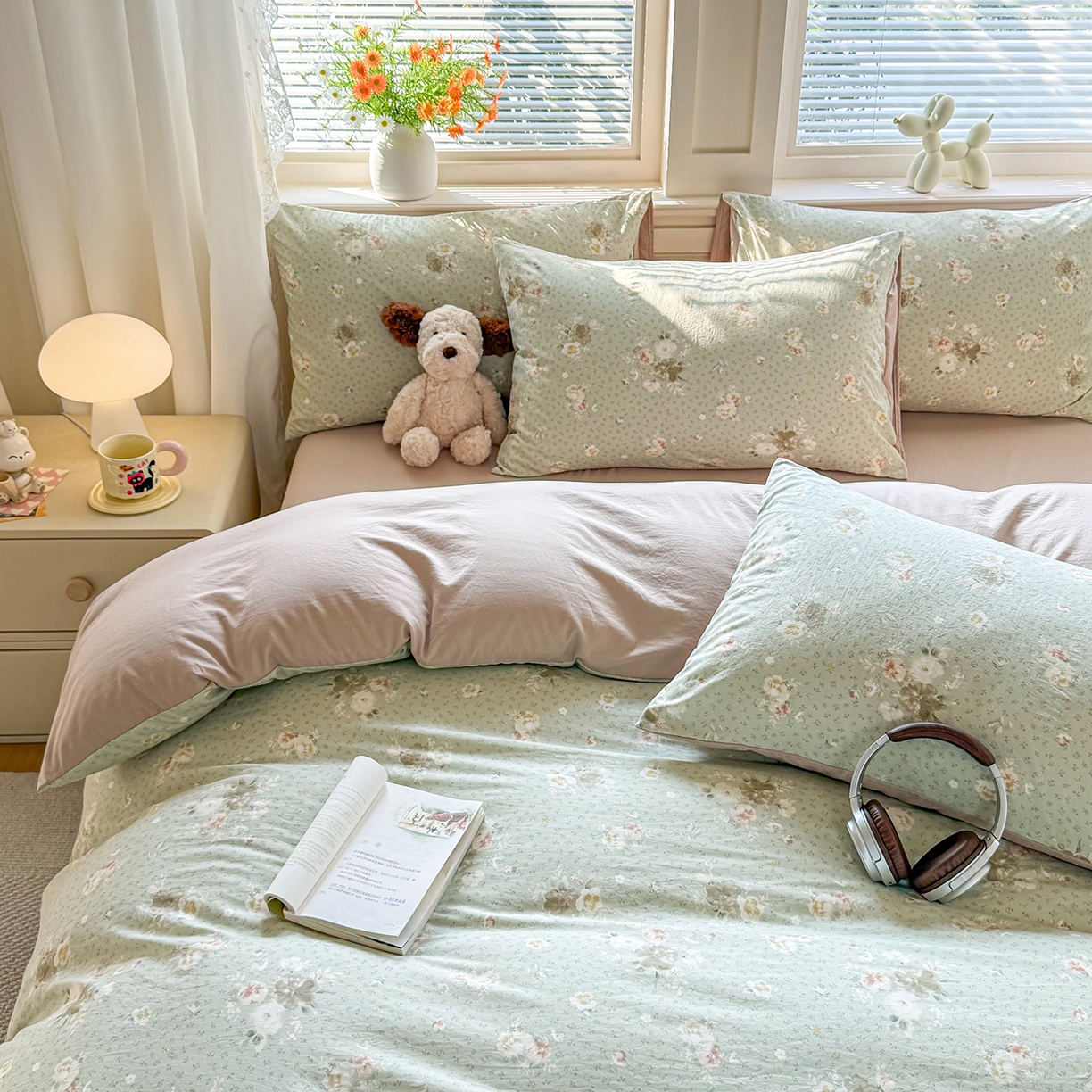 91家纺网 家纺一手货源 找家纺 铭浩家纺 2026春夏新款A类古法水洗云朵四件套 泊莎莉