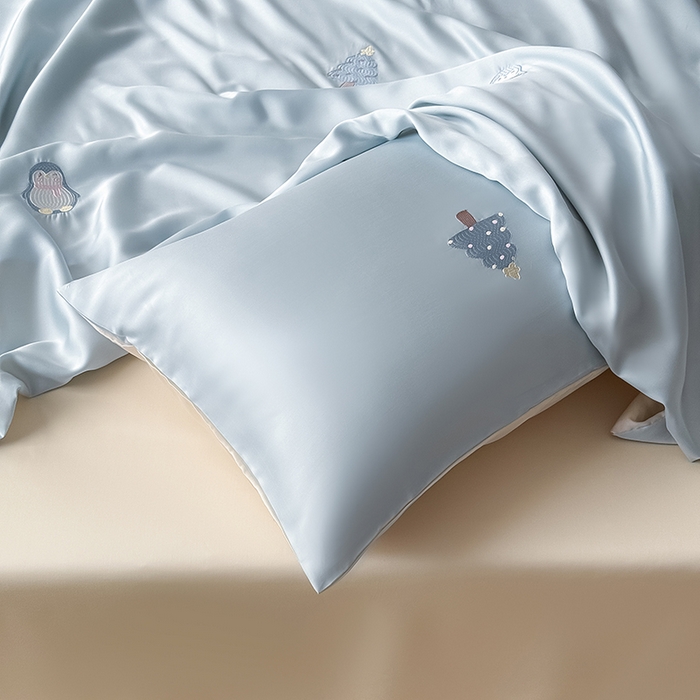 91家纺网 家纺一手货源 找家纺 懒猫家纺 2026春夏新款兰精天丝夏被夏凉被空调被夏被四件套 南极企鹅