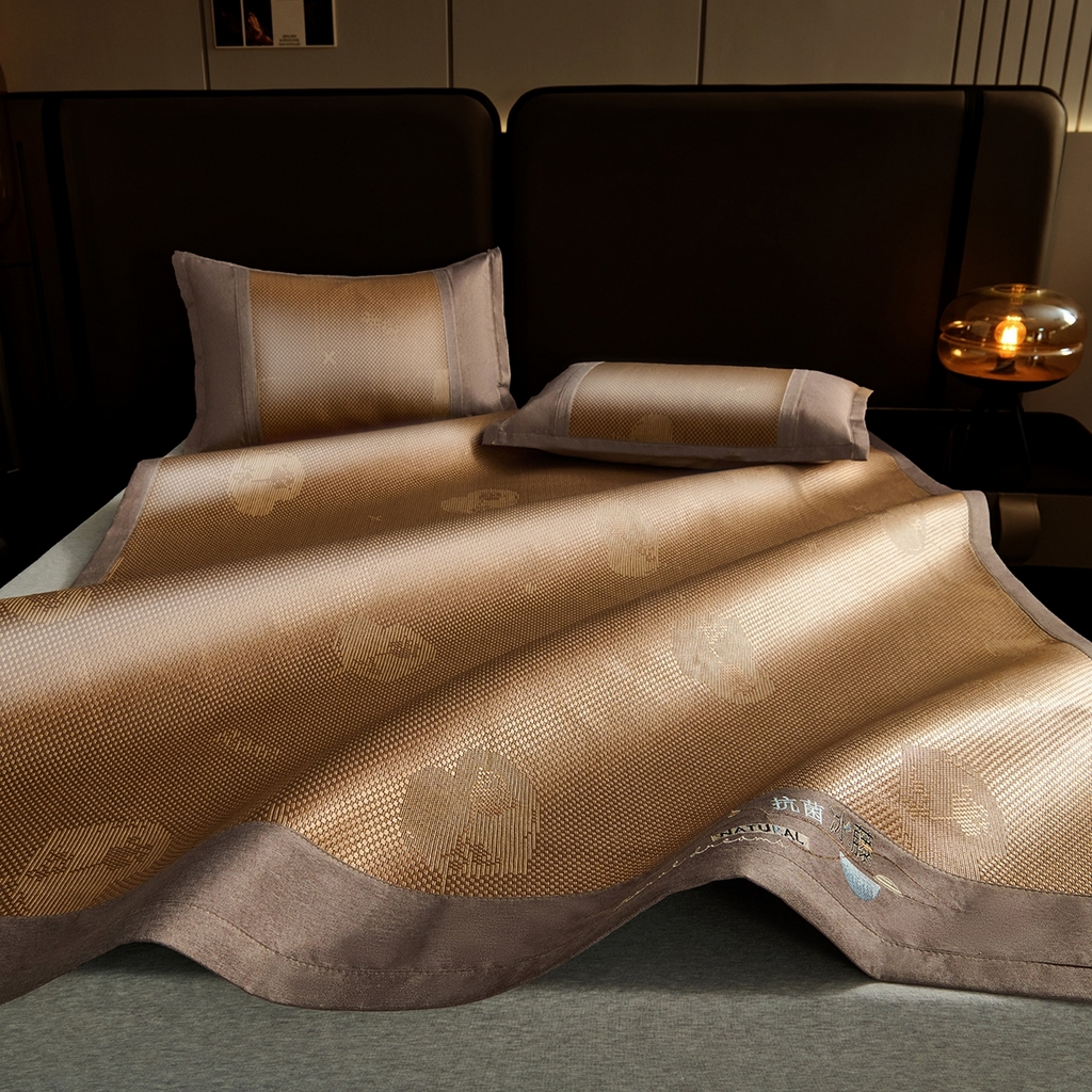 91家纺网 家纺一手货源 找家纺 （总）梵克保罗 2026春夏新款3D复合冰藤凉席三件套