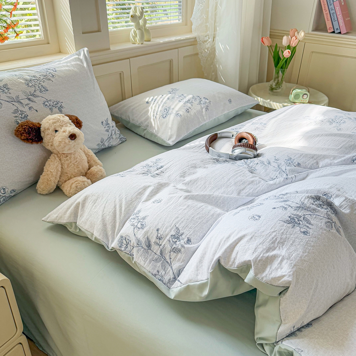 91家纺网 家纺一手货源 找家纺 铭浩家纺 2026春夏新款A类古法水洗云朵四件套 乔希-兰