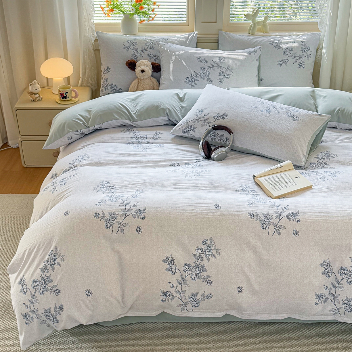 91家纺网 家纺一手货源 找家纺 铭浩家纺 2026春夏新款A类古法水洗云朵四件套 乔希-兰