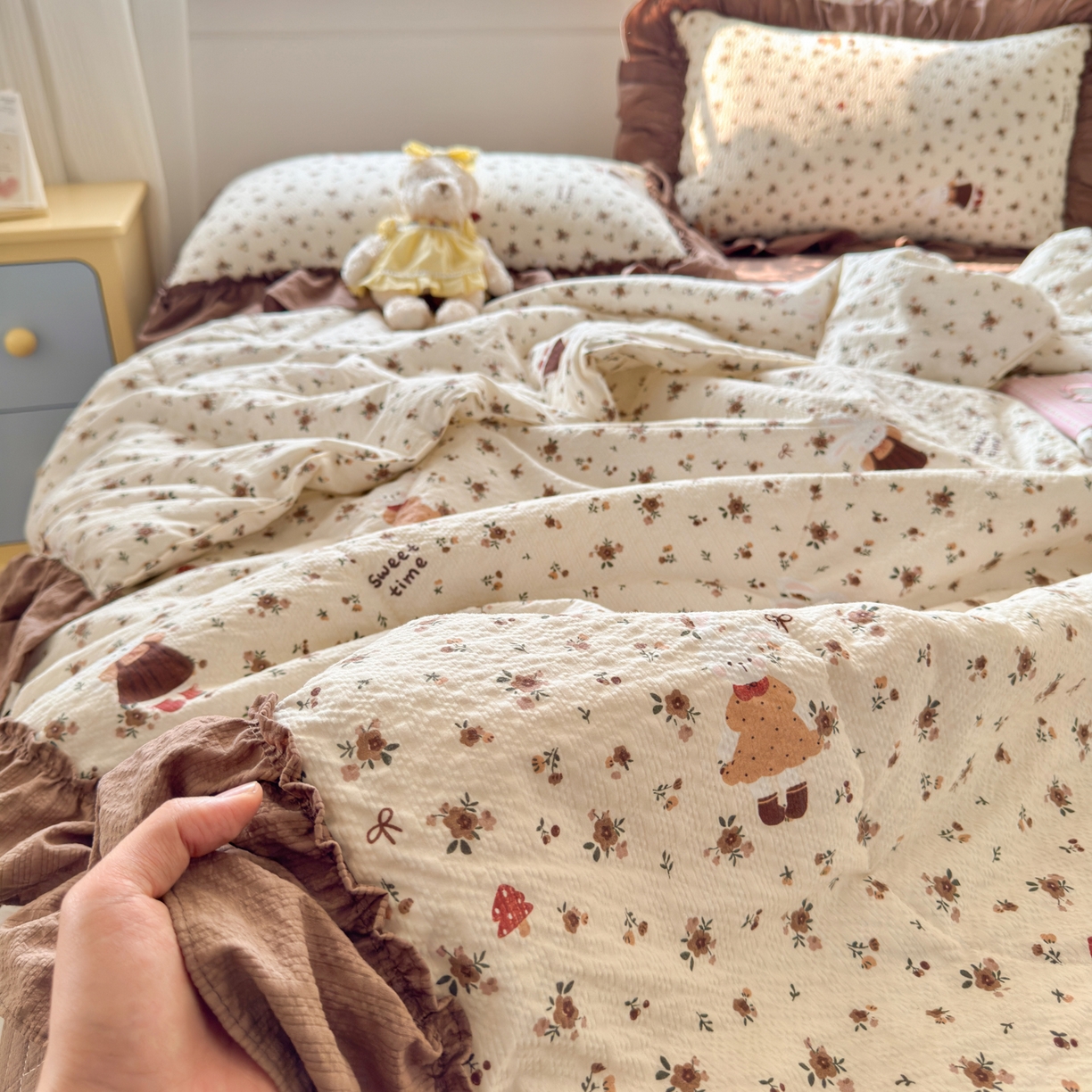 91家纺网 家纺一手货源 找家纺 （总）禾沐 2026新款云感泡芙棉床盖夏被四件套AA款（夏被款）