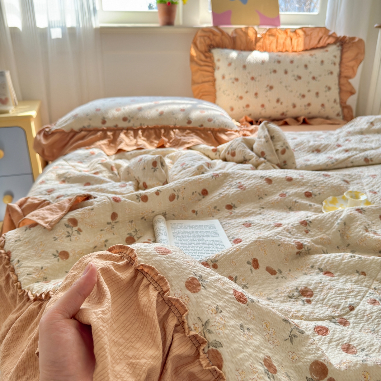 91家纺网 家纺一手货源 找家纺 （总）禾沐 2026新款云感泡芙棉床盖夏被四件套AA款（夏被款）