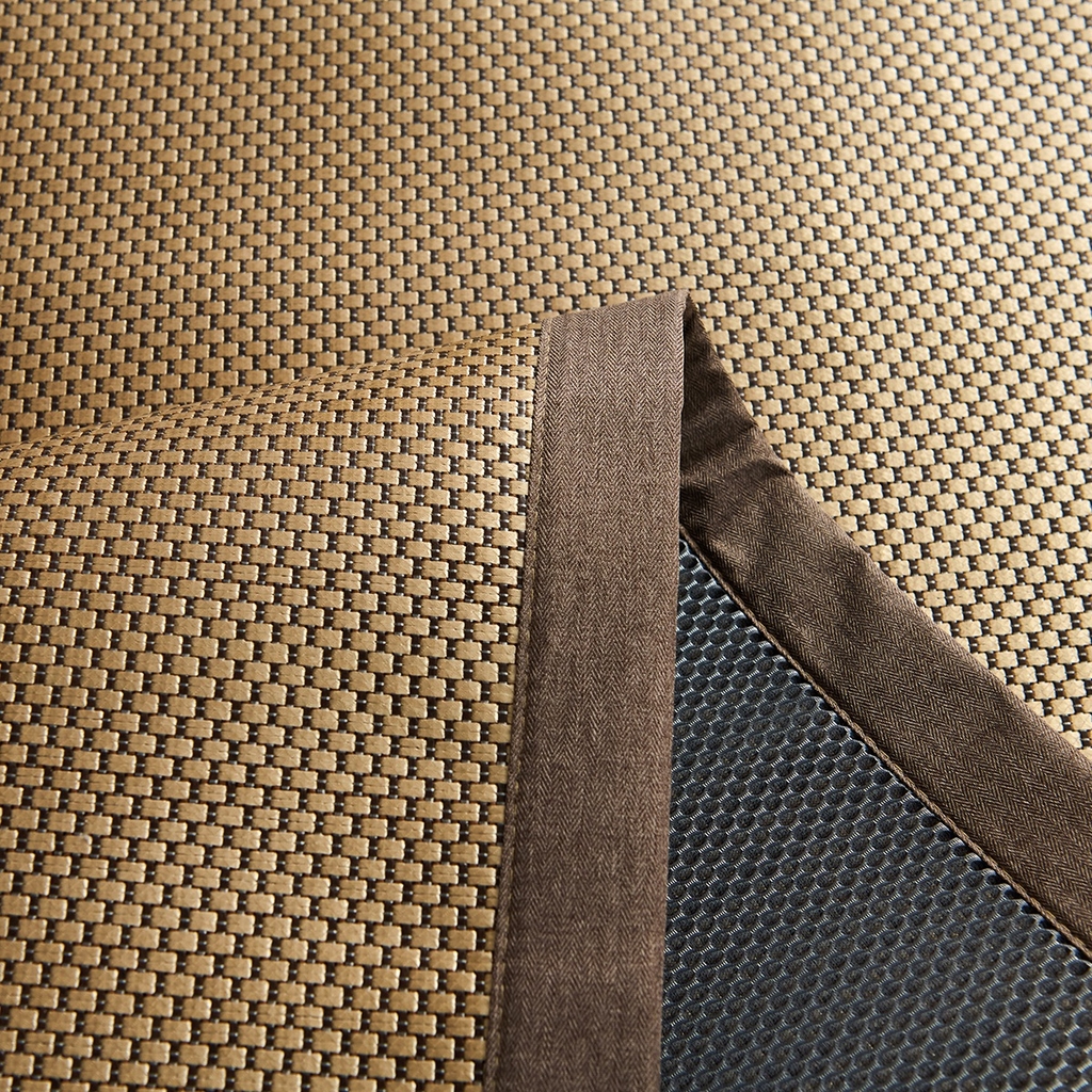 91家纺网 家纺一手货源 找家纺 梵克保罗 2026春夏新款3D复合冰藤凉席三件套 冰藤-落日-金