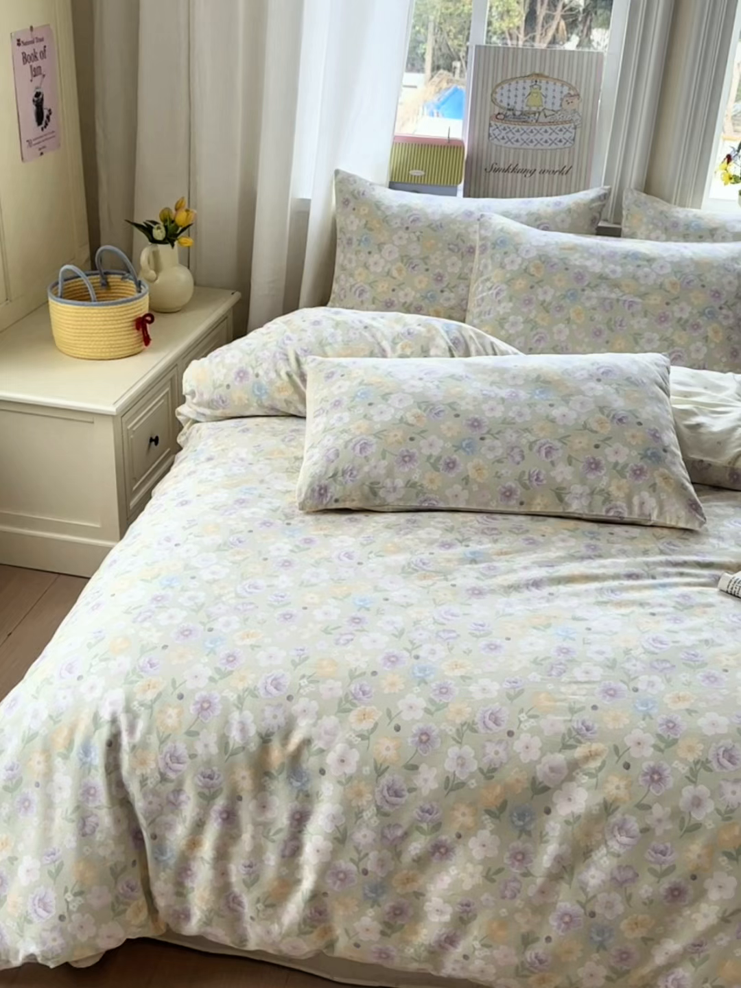 91家纺网 家纺一手货源 找家纺 （总）优彩 2026春夏新款全棉纯棉13070跑量款特价小碎花卡通四件套