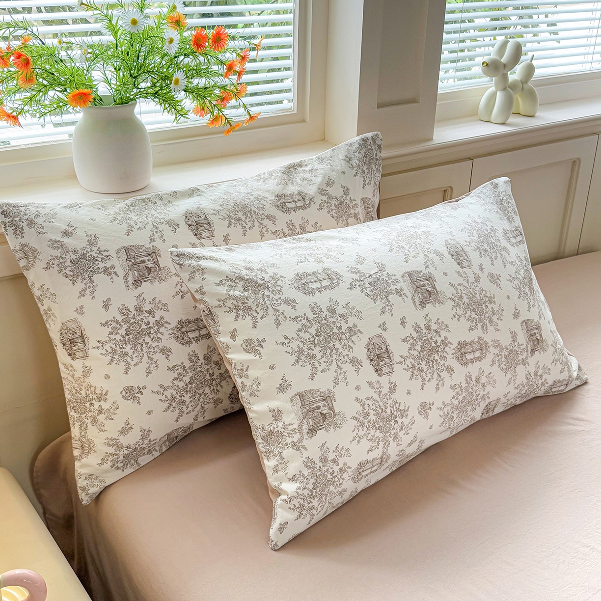 91家纺网 家纺一手货源 找家纺 铭浩家纺 2026春夏新款A类古法水洗云朵四件套 莎莉城堡