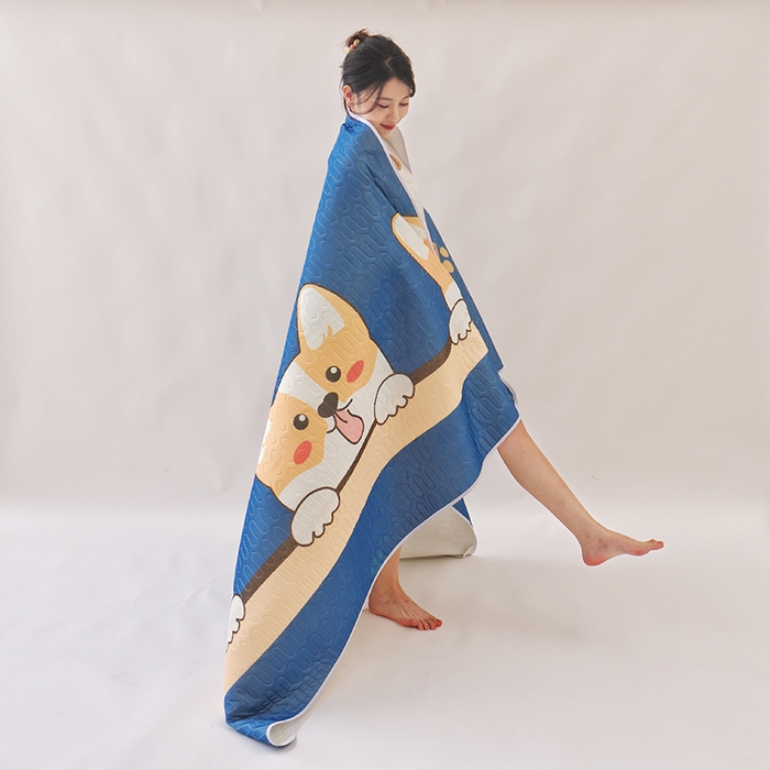 91家纺网 家纺一手货源 找家纺 佳鸿家纺 2026新款冰丝防水乳胶凉席隔尿垫姨妈垫床垫保护垫单人床双人床可机洗 防水蔚蓝柯基