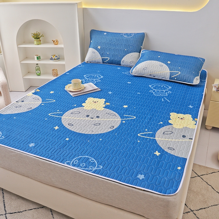 91家纺网 家纺一手货源 找家纺 佳鸿家纺 2026新款冰丝防水乳胶凉席隔尿垫姨妈垫床垫保护垫单人床双人床可机洗 防水太空星球