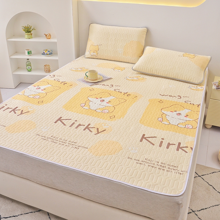 91家纺网 家纺一手货源 找家纺 佳鸿家纺 2026新款冰丝防水乳胶凉席隔尿垫姨妈垫床垫保护垫单人床双人床可机洗 防水汪汪柴犬