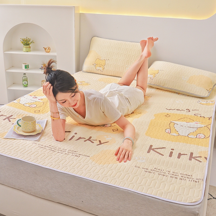 91家纺网 家纺一手货源 找家纺 佳鸿家纺 2026新款冰丝防水乳胶凉席隔尿垫姨妈垫床垫保护垫单人床双人床可机洗 防水汪汪柴犬