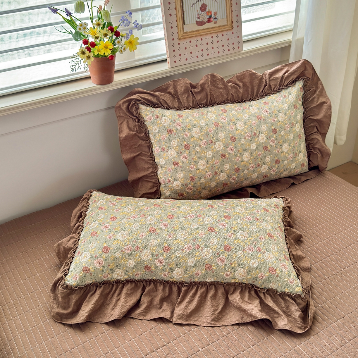 91家纺网 家纺一手货源 找家纺 禾沐 2026新款云感泡芙棉床盖夏被四件套AA款（夏被款） 复古花