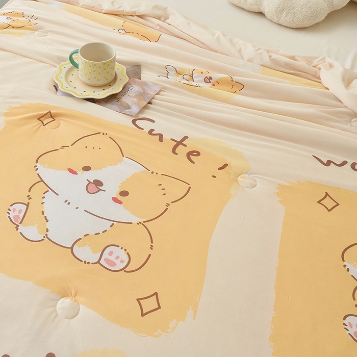 91家纺网 家纺一手货源 找家纺 （总）佳鸿家纺 2026新款冰淇凌夏凉被凉感丝加氨卡通夏被空调被冷感薄被子单双人床可机洗