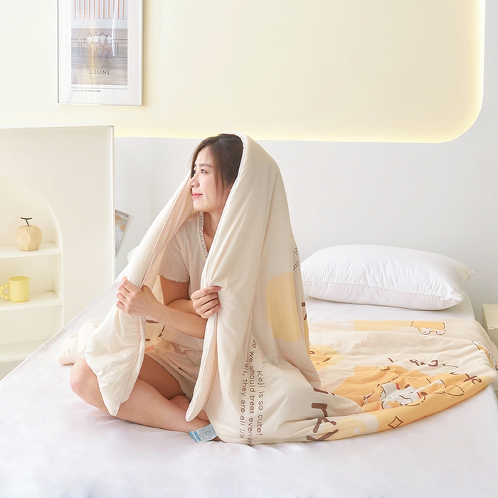 91家纺网 家纺一手货源 找家纺 （总）佳鸿家纺 2026新款冰淇凌夏凉被凉感丝加氨卡通夏被空调被冷感薄被子单双人床可机洗