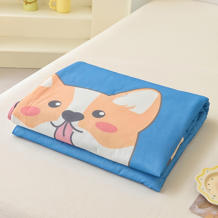 佳鸿家纺 2026新款冰淇凌夏凉被凉感丝加氨卡通夏被空调被冷感薄被子单双人床可机洗 柯基