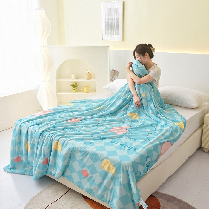 91家纺网 家纺一手货源 找家纺 佳鸿家纺 2026新款冰淇凌夏凉被凉感丝加氨卡通夏被空调被冷感薄被子单双人床可机洗 泡泡龙