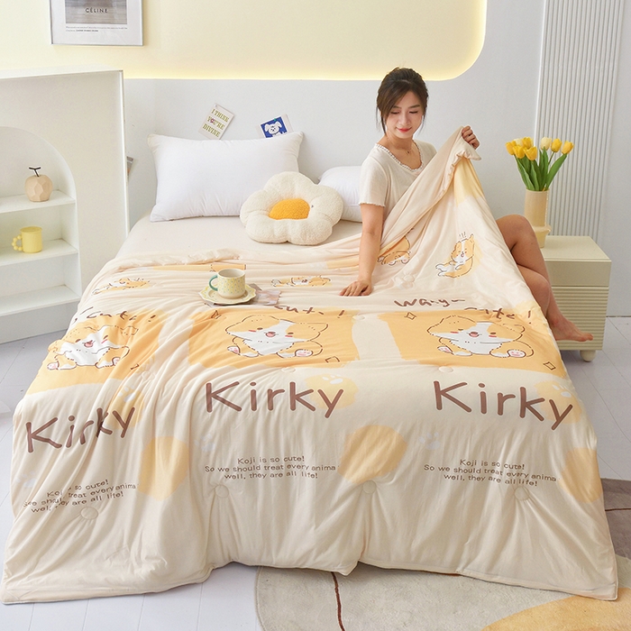 91家纺网 家纺一手货源 找家纺 （总）佳鸿家纺 2026新款冰淇凌夏凉被凉感丝加氨卡通夏被空调被冷感薄被子单双人床可机洗