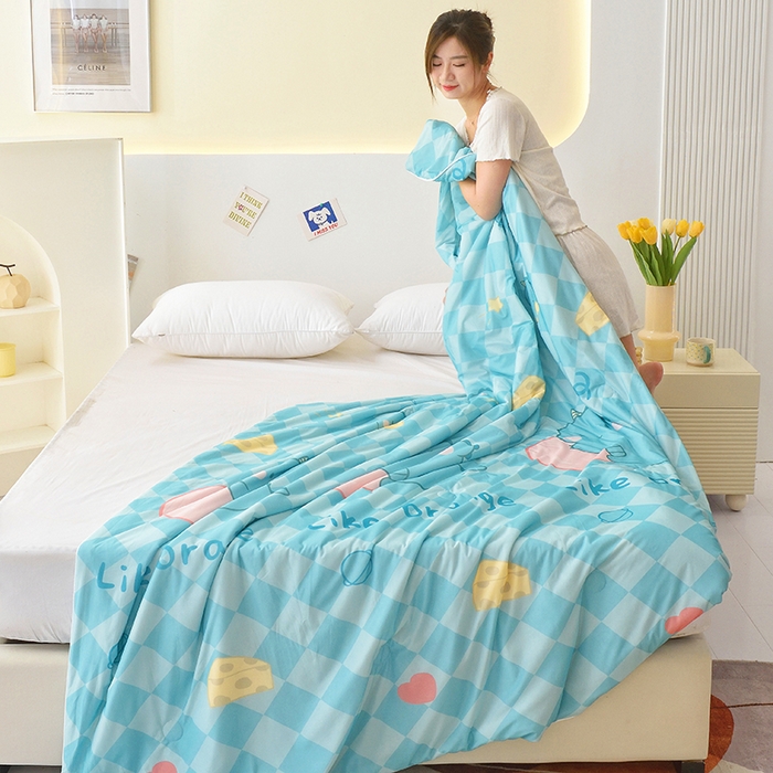 91家纺网 家纺一手货源 找家纺 佳鸿家纺 2026新款冰淇凌夏凉被凉感丝加氨卡通夏被空调被冷感薄被子单双人床可机洗 泡泡龙