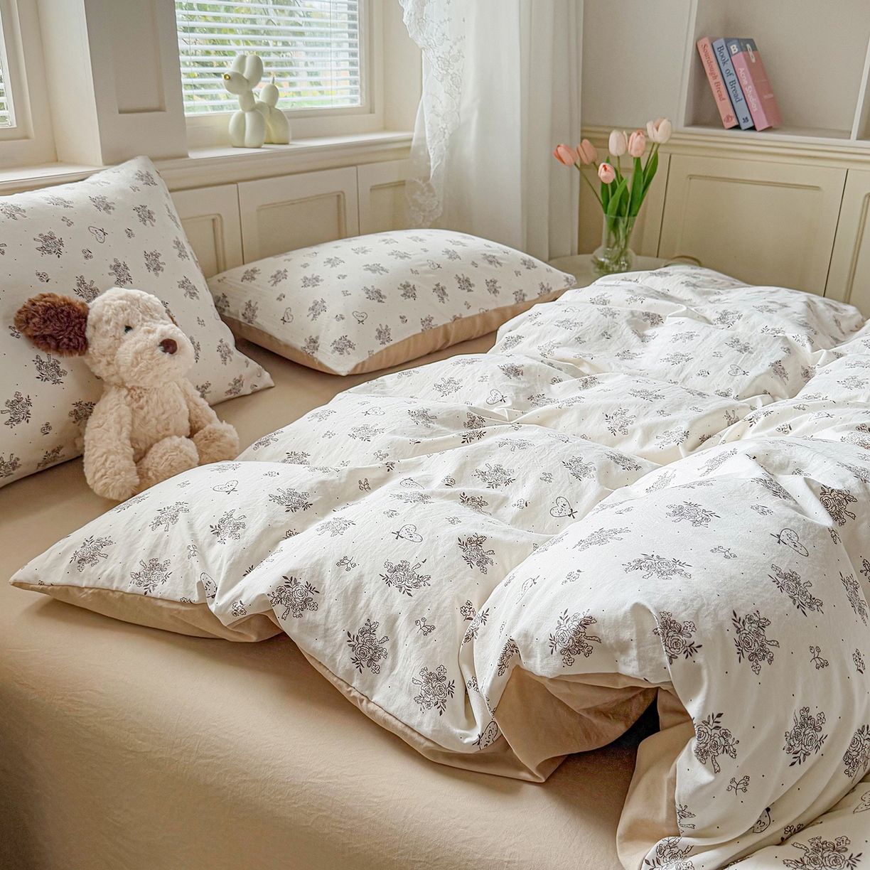 91家纺网 家纺一手货源 找家纺 铭浩家纺 2026春夏新款A类古法水洗云朵四件套 晚风柔情