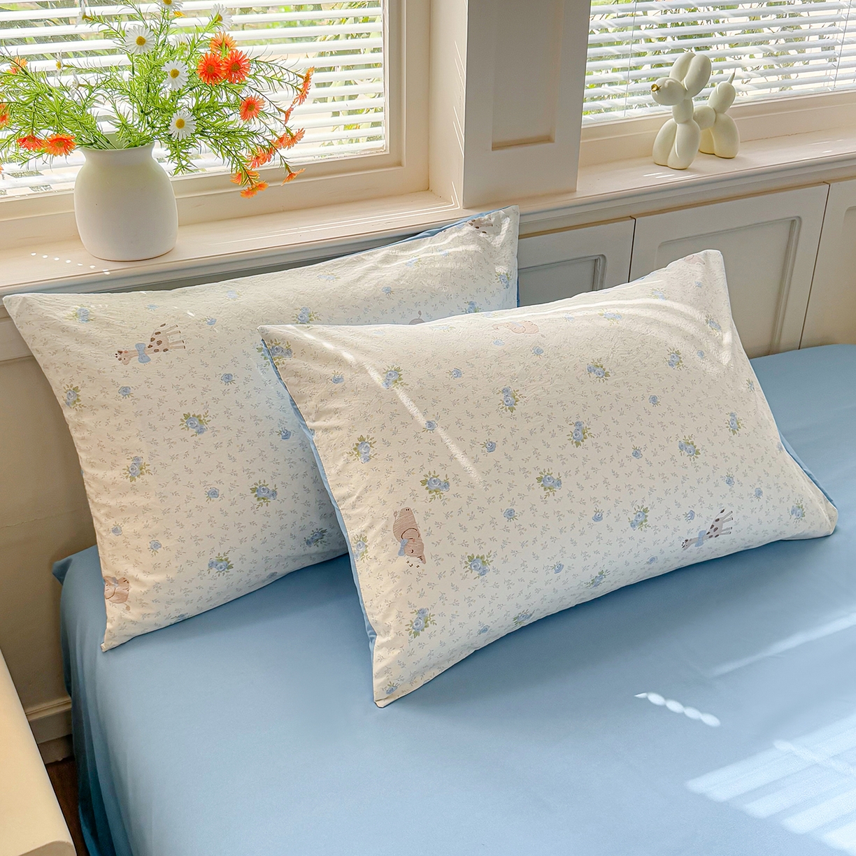 91家纺网 家纺一手货源 找家纺 铭浩家纺 2026春夏新款A类古法水洗云朵四件套 雾里浅花