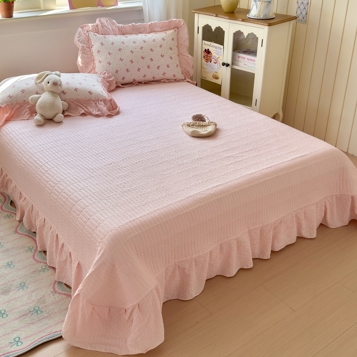 91家纺网 家纺一手货源 找家纺 禾沐 2026新款云感泡芙棉床盖夏被四件套AA款（夏被款） 若梦