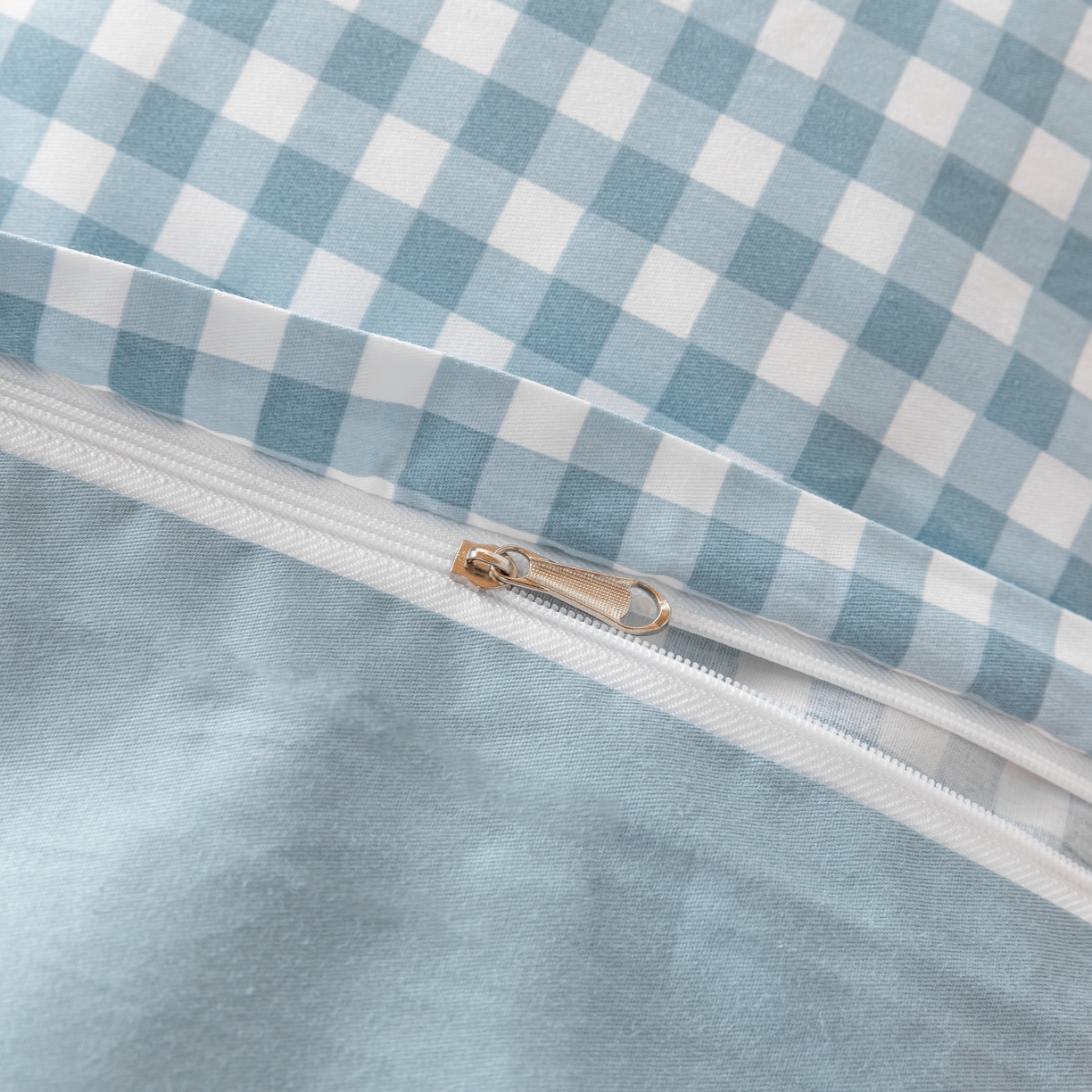 91家纺网 家纺一手货源 找家纺 天之爱 2026年新款13372全棉三件套学生上下铺6件套多件套蓝小格