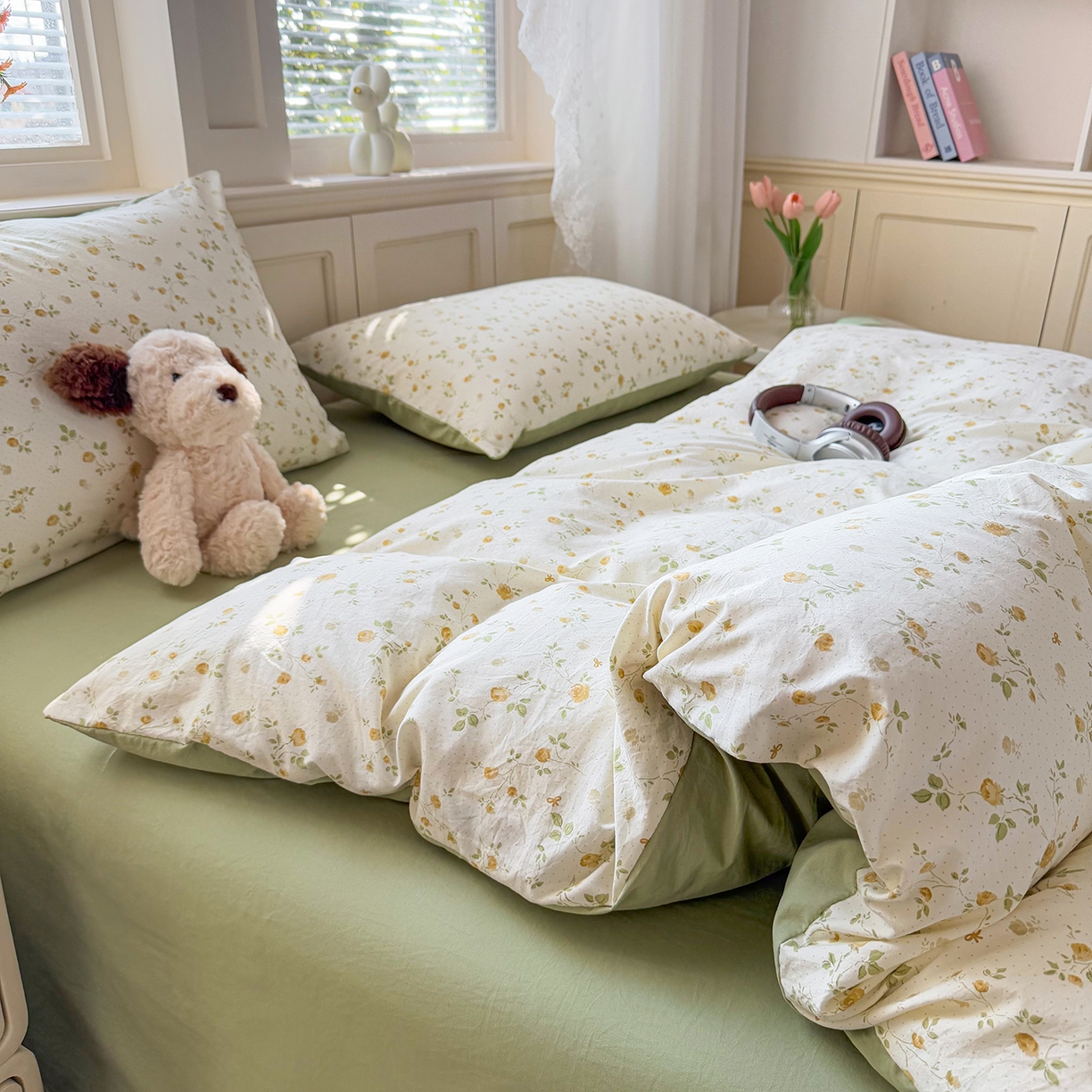 91家纺网 家纺一手货源 找家纺 铭浩家纺 2026春夏新款A类古法水洗云朵四件套 香湘