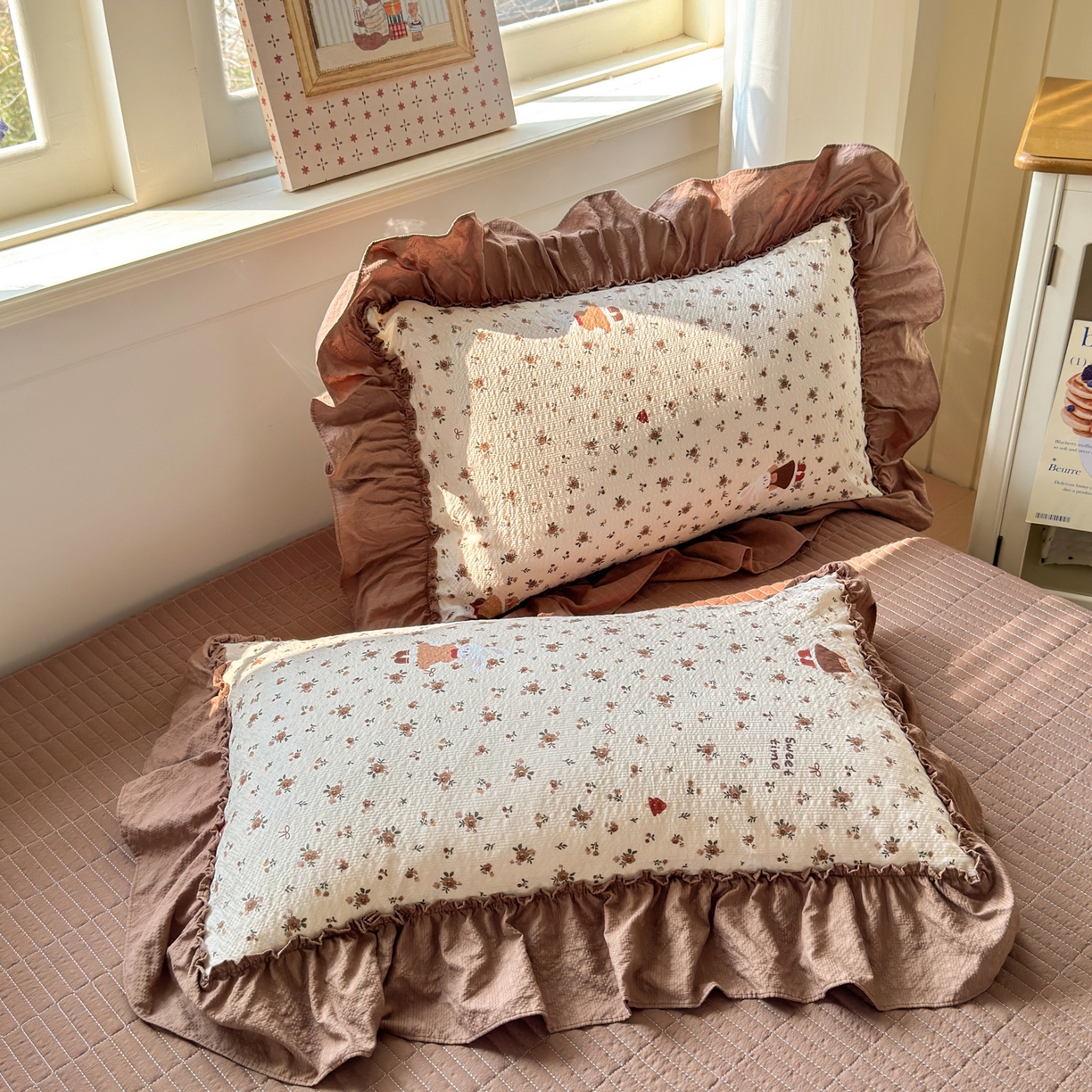 91家纺网 家纺一手货源 找家纺 禾沐 2026新款云感泡芙棉床盖夏被四件套AA款（夏被款） 田园兔