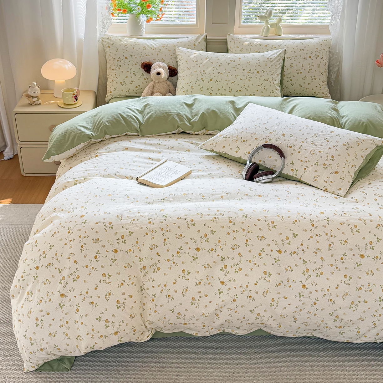 91家纺网 家纺一手货源 找家纺 铭浩家纺 2026春夏新款A类古法水洗云朵四件套 香湘