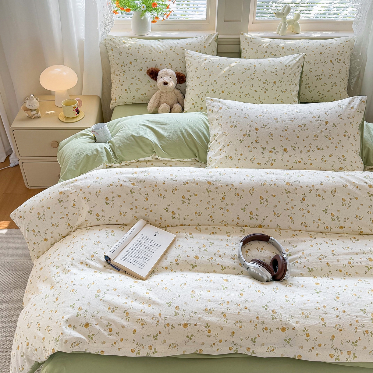 91家纺网 家纺一手货源 找家纺 铭浩家纺 2026春夏新款A类古法水洗云朵四件套 香湘