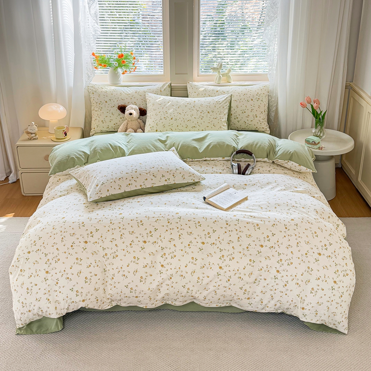 91家纺网 家纺一手货源 找家纺 铭浩家纺 2026春夏新款A类古法水洗云朵四件套 香湘