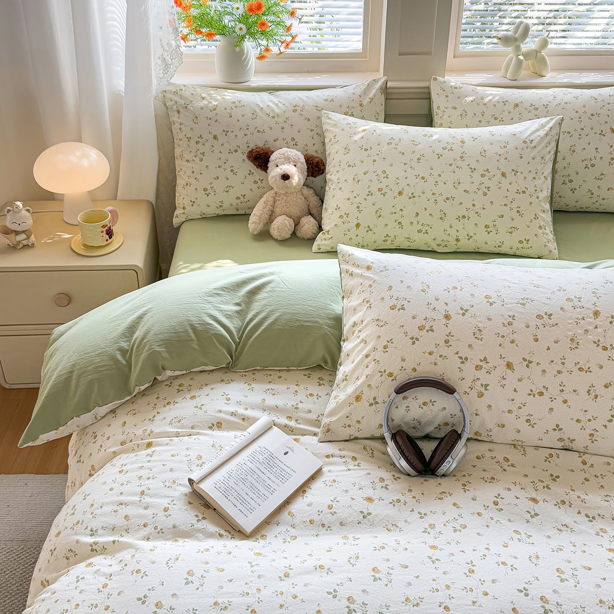 91家纺网 家纺一手货源 找家纺 铭浩家纺 2026春夏新款A类古法水洗云朵四件套 香湘