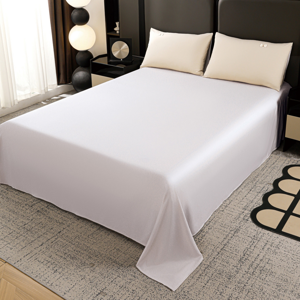 91家纺网 家纺一手货源 找家纺 佳鸿家纺 2026新款A类凉感冰柔丝刺绣手包边夏凉被夏被四件套 提供质检报告 咖+灰小熊