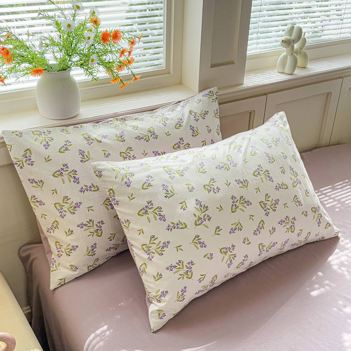 91家纺网 家纺一手货源 找家纺 铭浩家纺 2026春夏新款A类古法水洗云朵四件套 香雪蓝