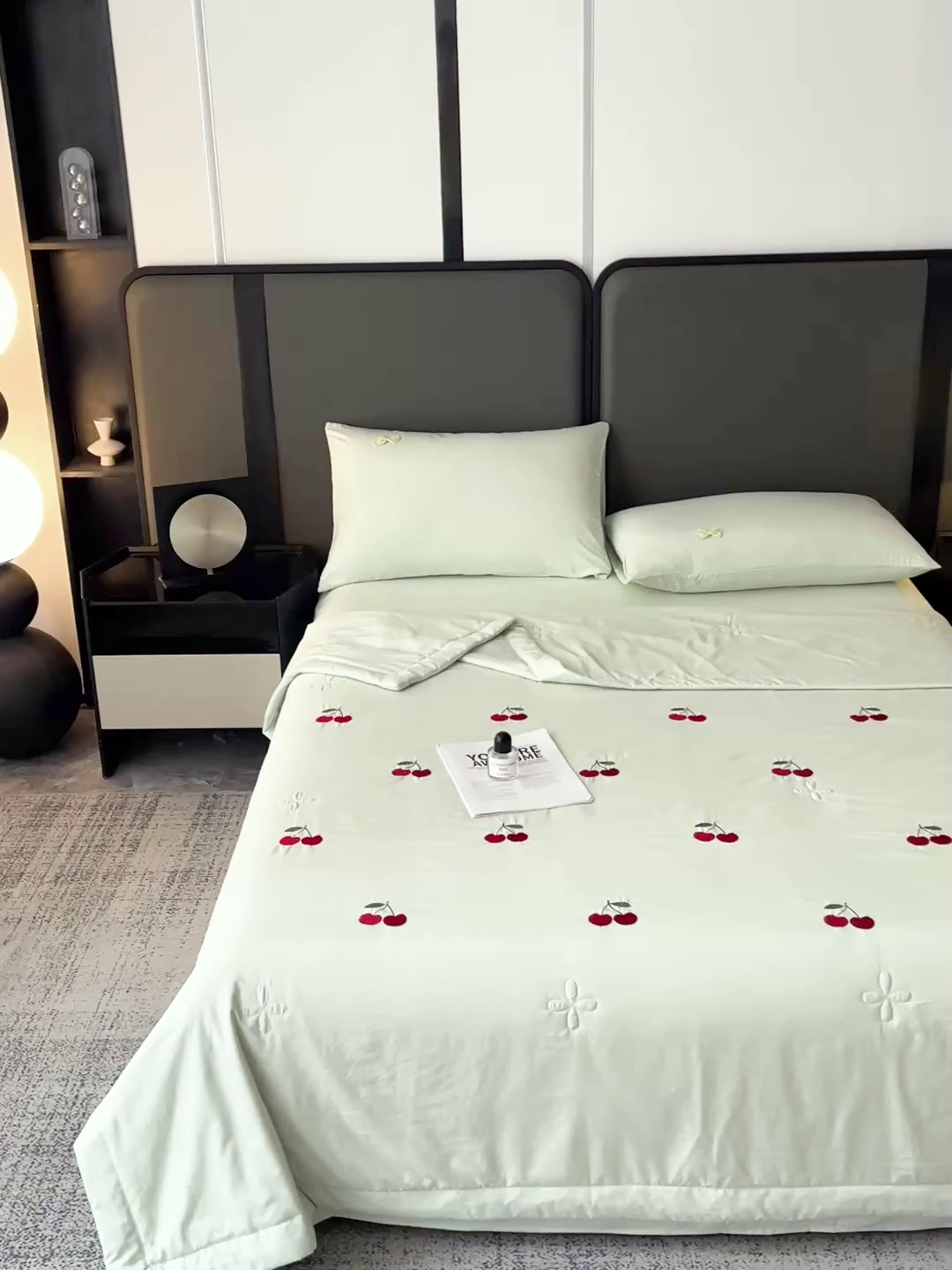 91家纺网 家纺一手货源 找家纺 （总）佳鸿家纺 2026新款A类凉感冰柔丝刺绣手包边夏凉被夏被四件套 提供质检报告