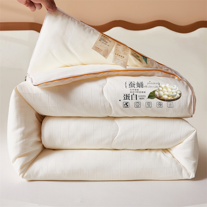 91家纺网 家纺一手货源 找家纺 （总）小禹仔家纺 2026新款全棉提花蚕丝被拉链二合一子母被冬被春秋被夏被被子被芯加厚棉被