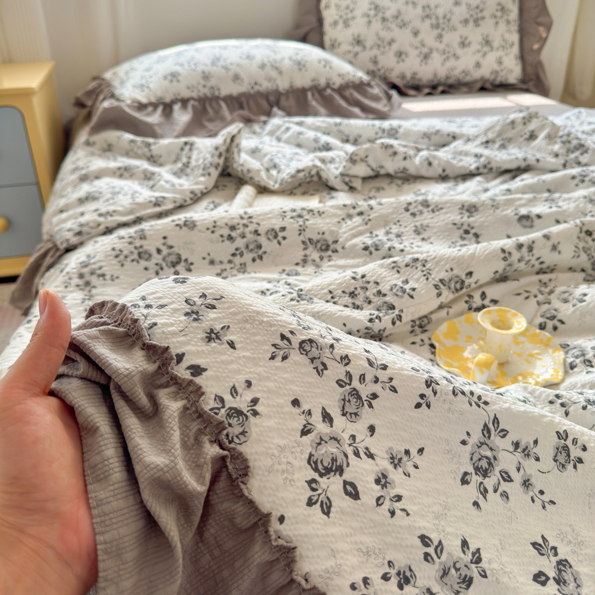 禾沐 2026新款云感泡芙棉床盖夏被四件套AA款（夏被款） 只闻花香