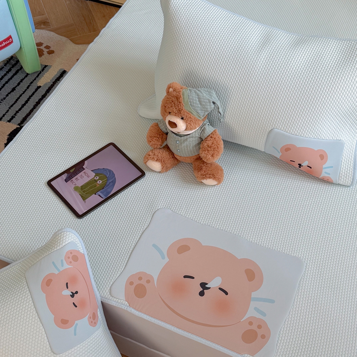 91家纺网 家纺一手货源 找家纺 （总）GUJARY古家丽 2026新款即凉萌趣中分子床笠凉席三件套-风格二