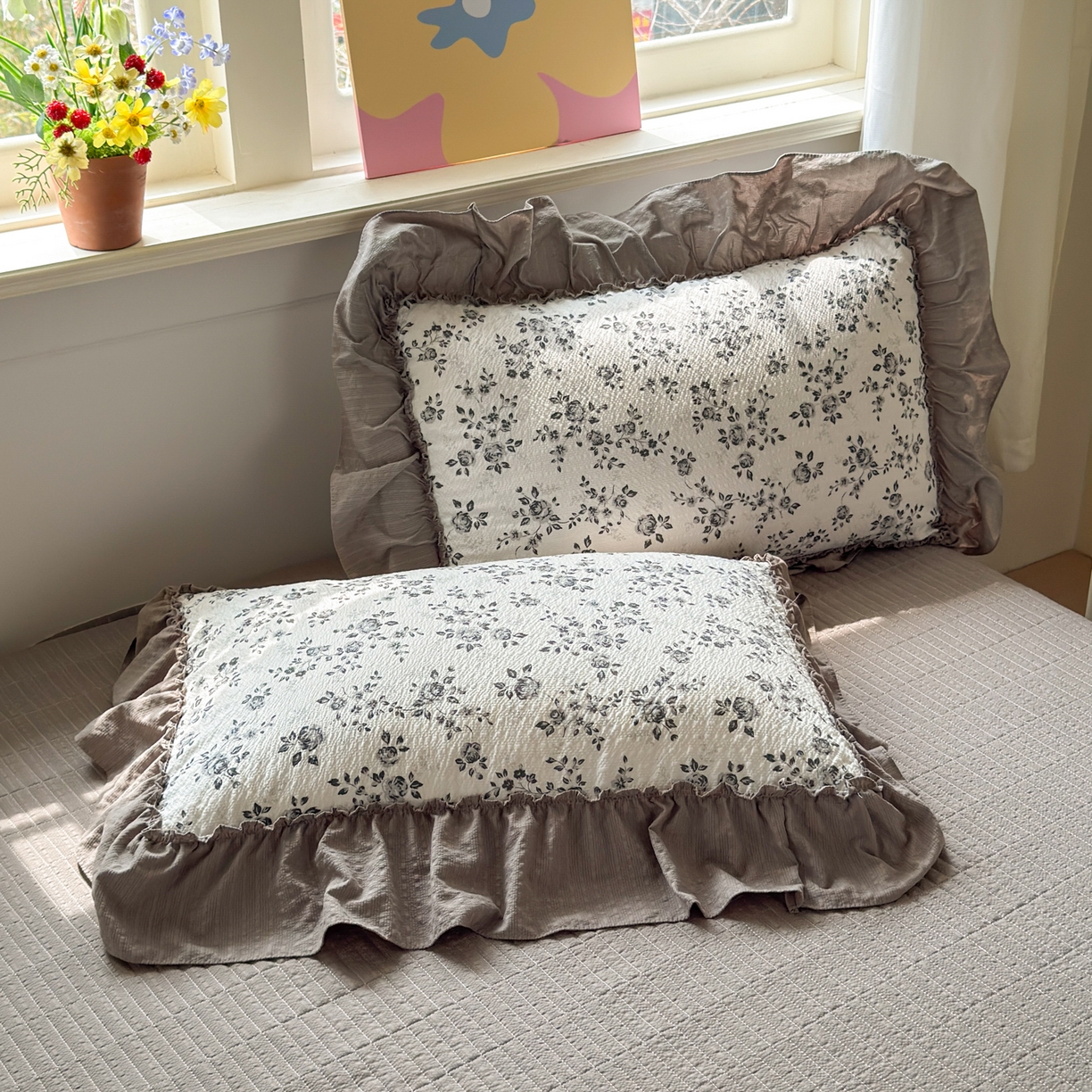 91家纺网 家纺一手货源 找家纺 禾沐 2026新款云感泡芙棉床盖夏被四件套AA款（夏被款） 只闻花香