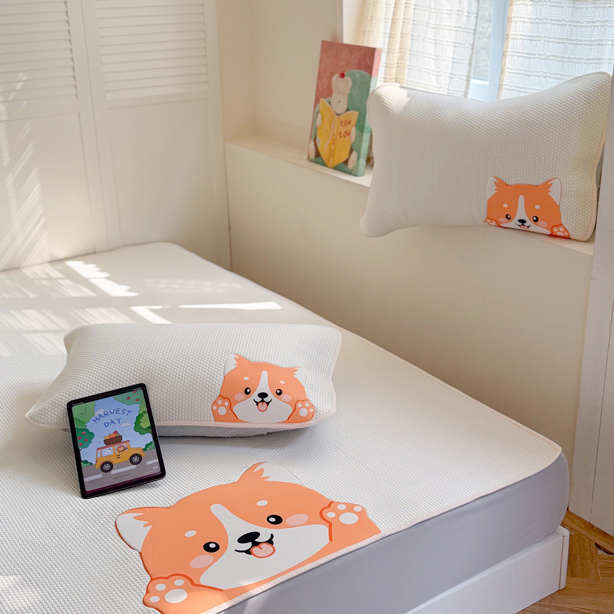 91家纺网 家纺一手货源 找家纺 GUJARY古家丽 2026新款即凉萌趣中分子床笠凉席三件套-风格二 柴多多