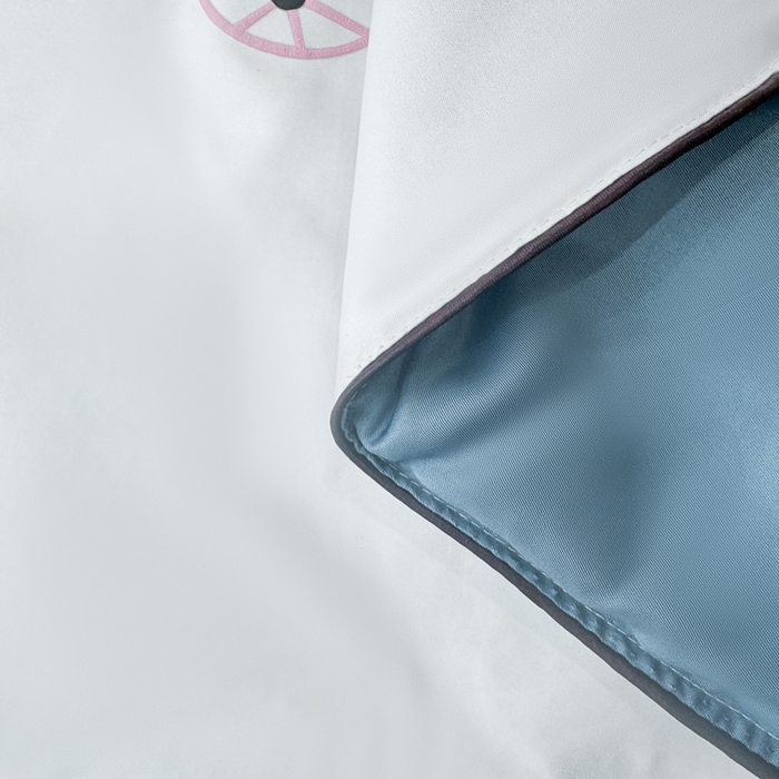 91家纺网 家纺一手货源 找家纺 蕾诺家纺 2026新款冰丝烫画夏被空调被夏凉被 被子被芯 蓝白