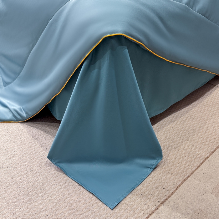 91家纺网 家纺一手货源 找家纺 蕾诺家纺 2026新款冰丝烫画夏被空调被夏凉被 被子被芯 蓝色