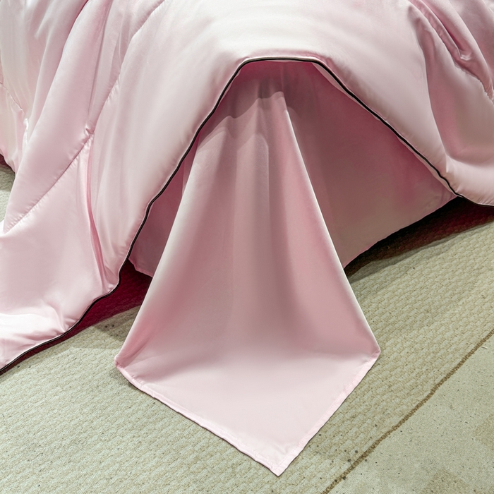 91家纺网 家纺一手货源 找家纺 蕾诺家纺 2026新款冰丝烫画夏被空调被夏凉被 被子被芯 粉色