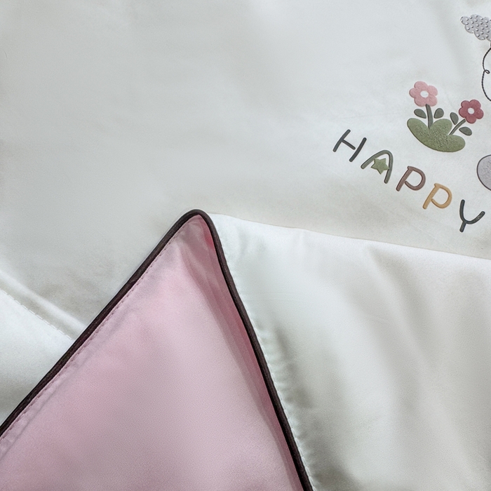 91家纺网 家纺一手货源 找家纺 蕾诺家纺 2026新款冰丝烫画夏被空调被夏凉被 被子被芯 粉白