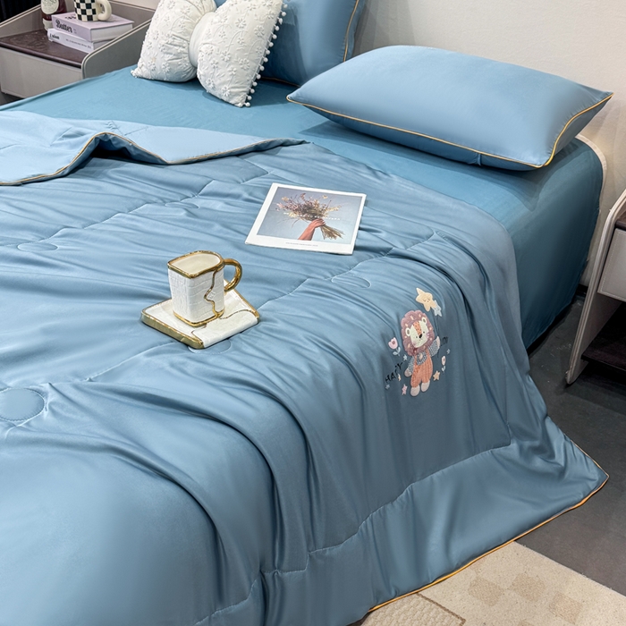 91家纺网 家纺一手货源 找家纺 （总）蕾诺家纺 2026新款冰丝烫画夏被空调被夏凉被 被子被芯