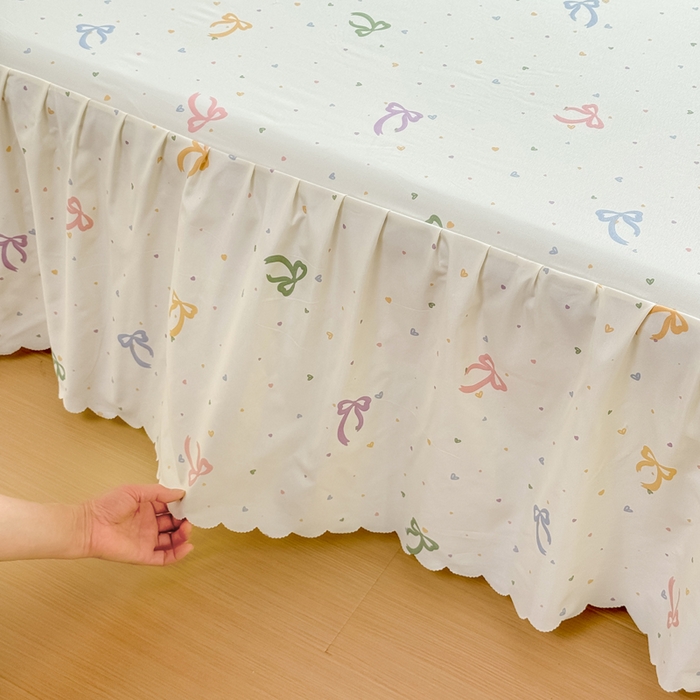 91家纺网 家纺一手货源 找家纺 莎臣豹 2026新款植物羊绒单品单件单床裙可配床裙三件套彩虹结