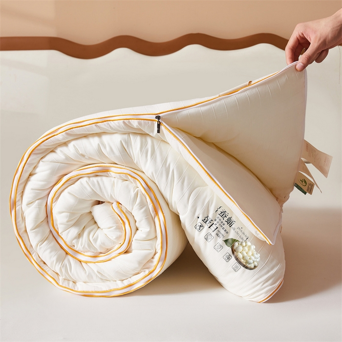 91家纺网 家纺一手货源 找家纺 小禹仔家纺 2026新款全棉提花蚕丝被拉链二合一子母被冬被春秋被夏被被子被芯加厚棉被 云朵白