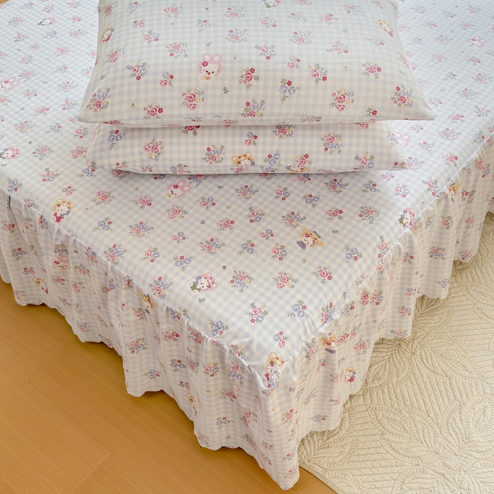 91家纺网 家纺一手货源 找家纺 莎臣豹 2026新款植物羊绒单品单件单床裙可配床裙三件套丛中喵