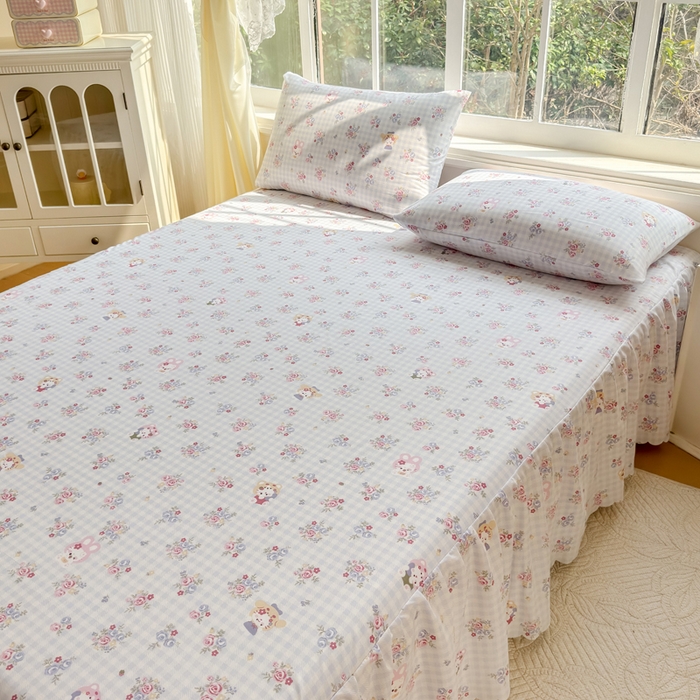 91家纺网 家纺一手货源 找家纺 莎臣豹 2026新款植物羊绒单品单件单床裙可配床裙三件套丛中喵